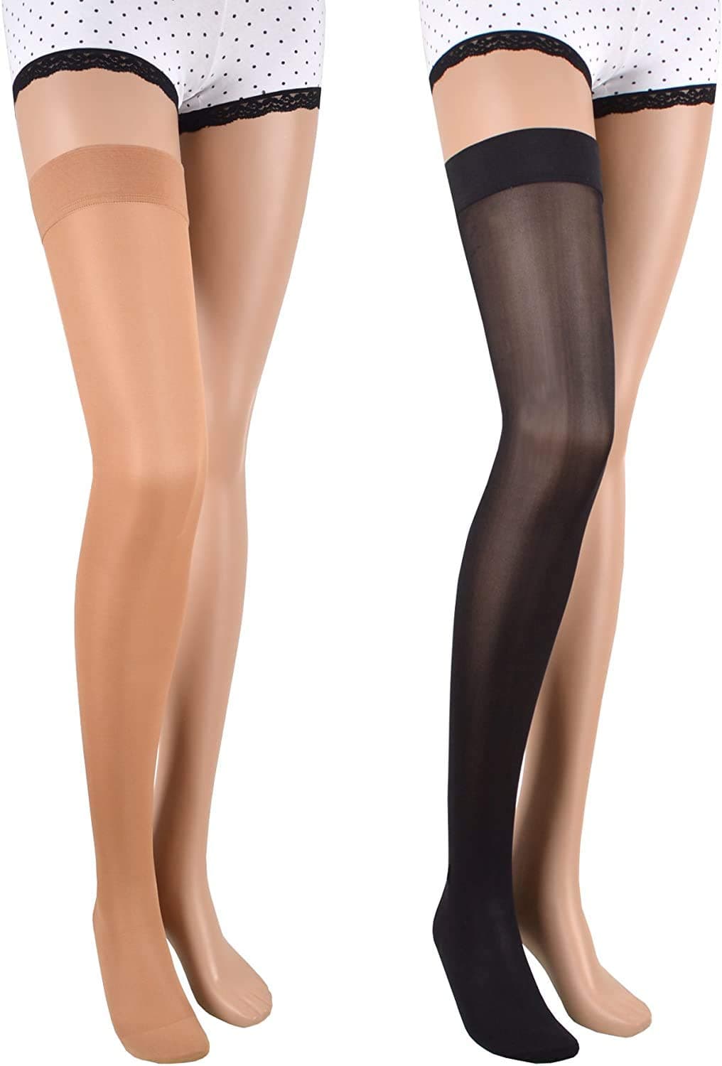 23-32 mmHg ASSISTICA® Medical Compression Stockings, Class 2 Closed Toe Thigh High Socks (170-182 cm / X-Large, Black)