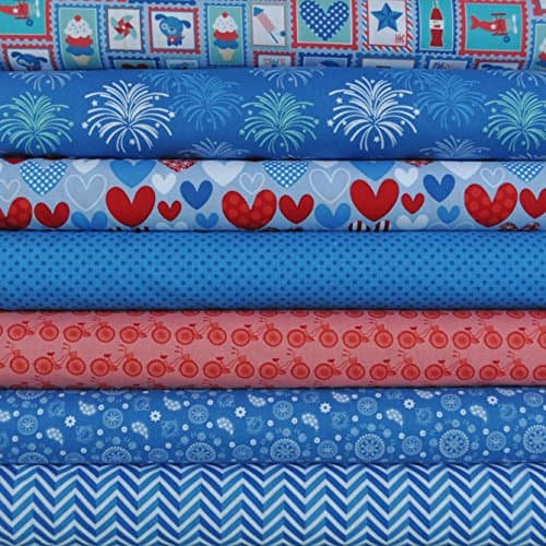 Star Spangled Blue 7 Fabric Fat Quarters by Doodlebug Designs for Riley Blake
