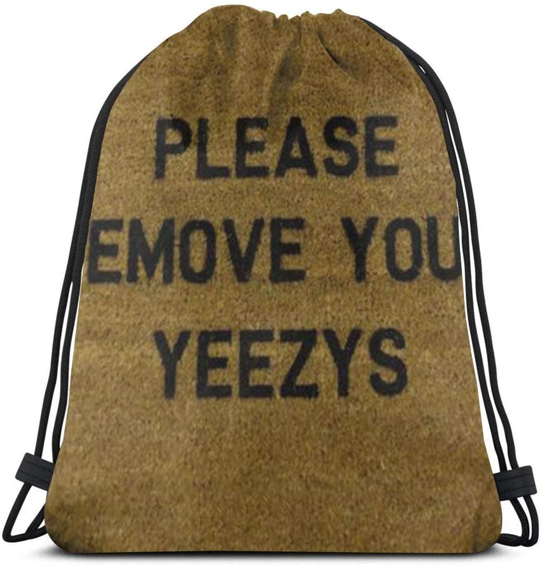 New Era Shop Please Remove Your Yeezys 3D Print Drawstring Backpack Rucksack Shoulder Bags Gym Bag For Adult 16.9"X14"