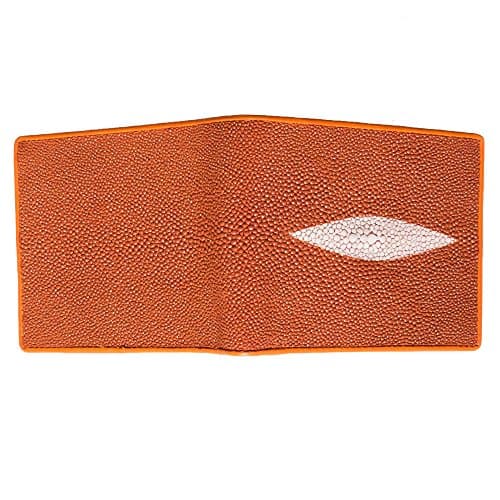 Genuine Stingray Exotic Leather Slim Bifold Wallet Purse Window ID Coin Holder