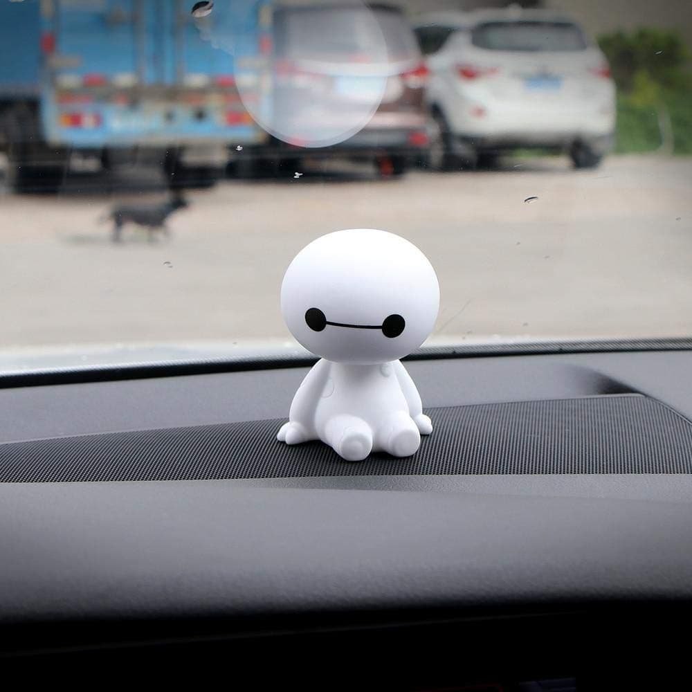 HPK Car Interior Decoration Cute Baymax Robot Shaking Head Doll