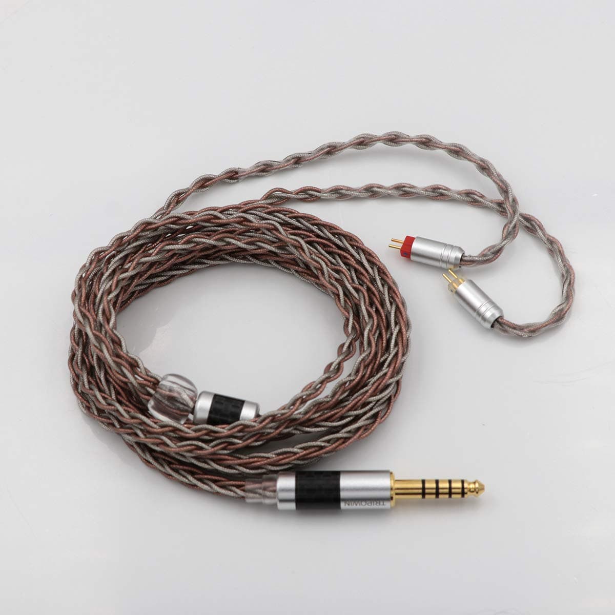 TRIPOWINC8 8-Core Silver Copper Foil Braided Earphone Replacement Upgrade Cable, Tinsel Silver Copper Wire for KZ ZS10 PRO AS10 ZS10 ZS6 ES4 ZST ZSR ED16 TRN V80 (4.4mm Plug, 2 pin 0.78mm Connector)