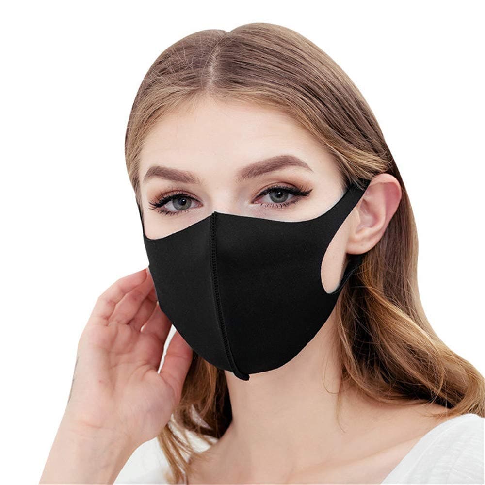 Anti-Dust Polyester Cotton Mouth Face Mask Black Windproof Face Mask for Cycling Camping Travel