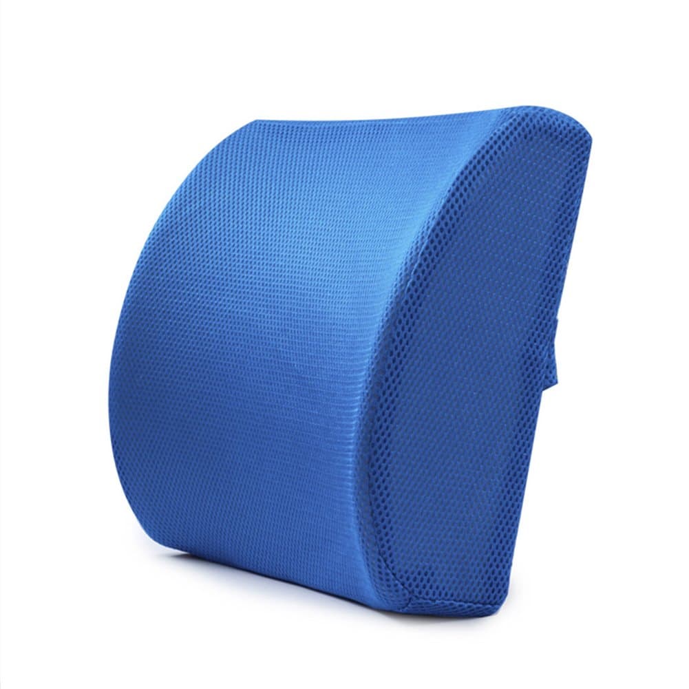 CONMNIG Lumbar Pillows, Memory Cotton Lumbar Pad Lower Back Pain Relief Support Cushion Seat Car Chair Orthopedic Posture Pillow Pad for Home Office Driving Computer Chair (Blue)
