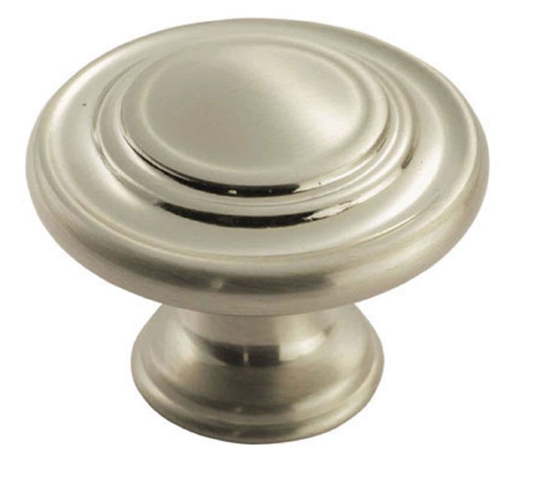 Chivrose Ltd Traditional Style Shaker Pattern Cabinet Cupboard Kitchen Wardrobe Door Pull Knob Handle 34mm Diameter (Satin Nickel (SN))