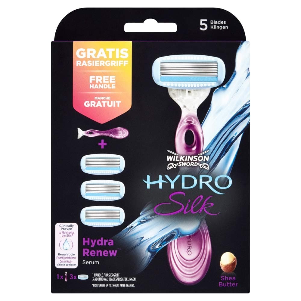 Wilkinson Sword Hydro Silk Razor Blades for Women, Pack of 3