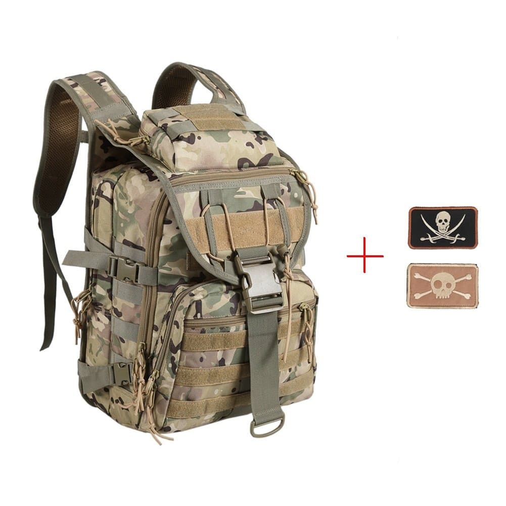 Lalawow Military Backpack 40L Waterproof Tactical MOLLE Assault Backpack with 2 Tactical Patch Support 14 inches Laptop