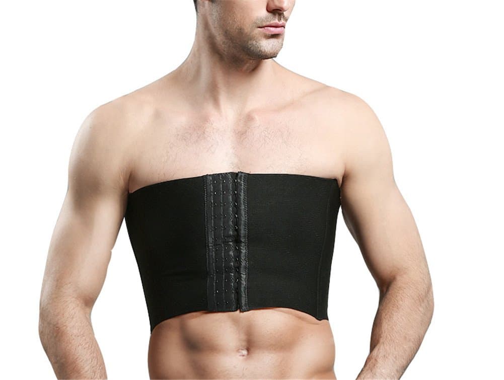 Breathable Men's Invisible 3 Rows Clasp Gynecomastia Hide Man Moobs Chest Binder