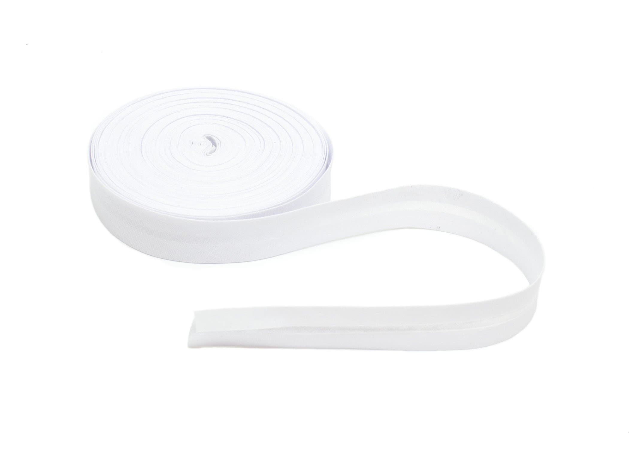 Cotton Bias Binding 20 mm Wide Single Fold - White - 5 Yards