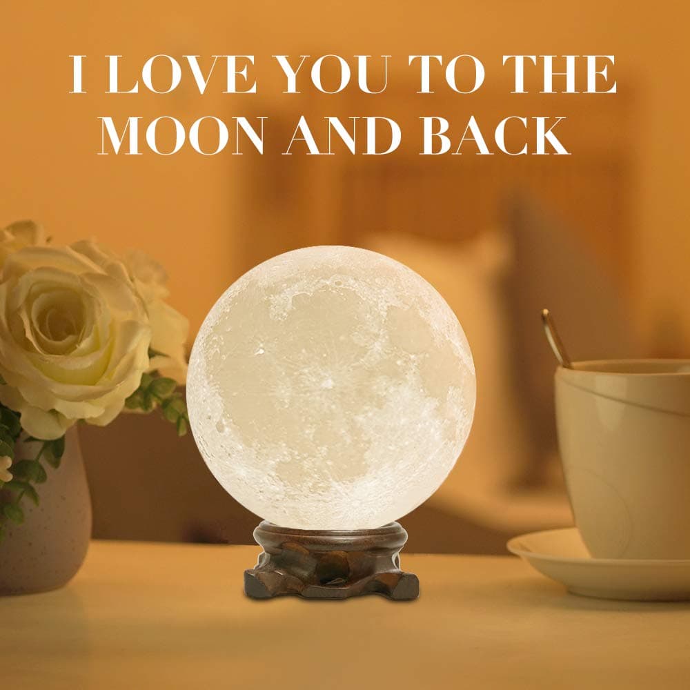 Methun Moon Lamp Moon Light Night Light for Kids Gift for Women USB Charging and Touch Control Brightness 3D Printed Warm and Cool White Lunar Lamp……