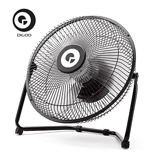 Bargain World Digoo DF-101 10 inch Large Full Black Metal Electrical Rotatable USB Rechargeable 18650 Battery Cool Desk Fan