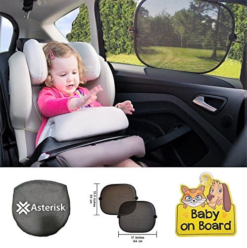 Asterisk Car Sun Shade - Rear and Side Window Protector Black