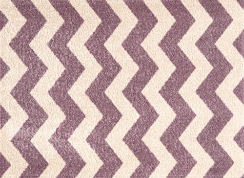 Studio 67 - Kitchen Mat - Washable Chevron Pattern Non-Skid Rubber Backing for Bathroom and Kitchen Area - 1'6" x 2'5", Lavender