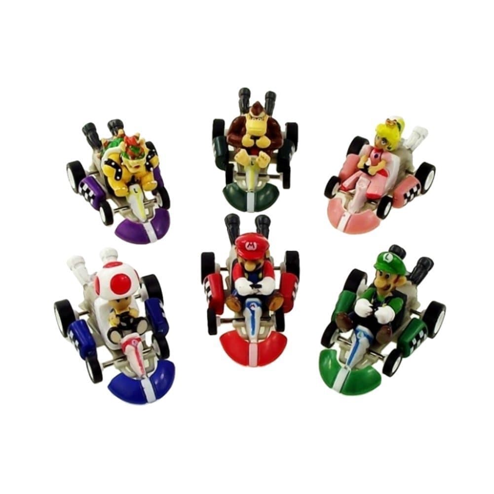 BIGOCT Mario Kart Cars Pull Backs Figure Set