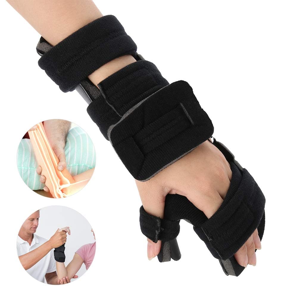 Wrist Hand Support, Adjustable Brace for Hard Fracture Training Sprain Dislocation Arthritis Tendinitis Resting Functional Splint (left M)