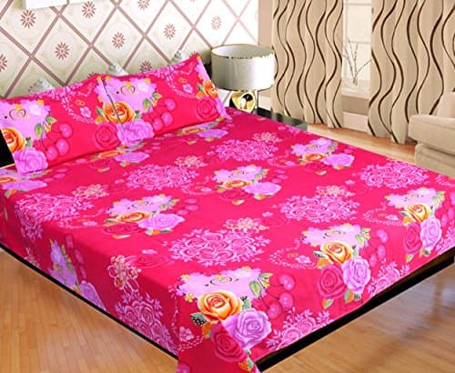 STOP N SHOP Design Bedsheet with 2 Pillow Covers (Full)