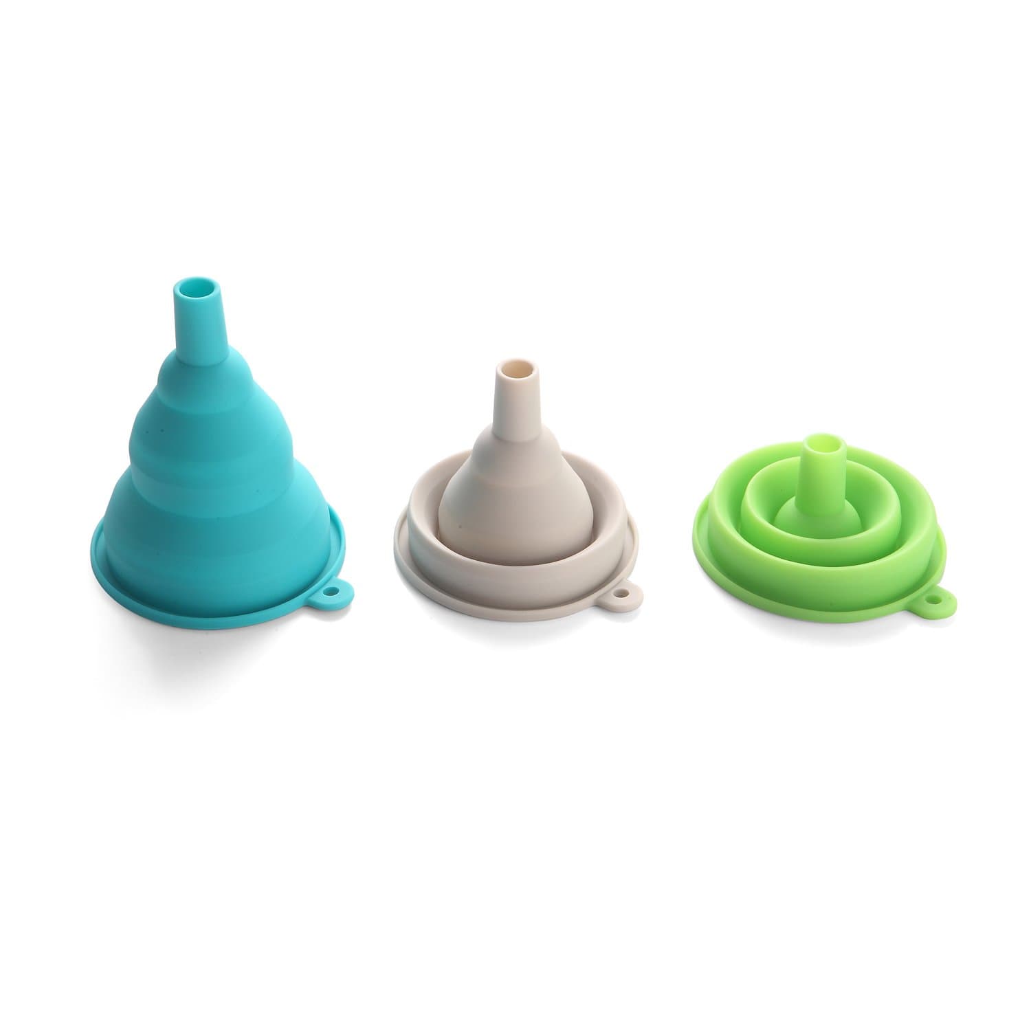 Core Aim Collapsible Funnel Silicone Foldable Funnel for Water Bottle and Ice Sphere Mold, 3 of set