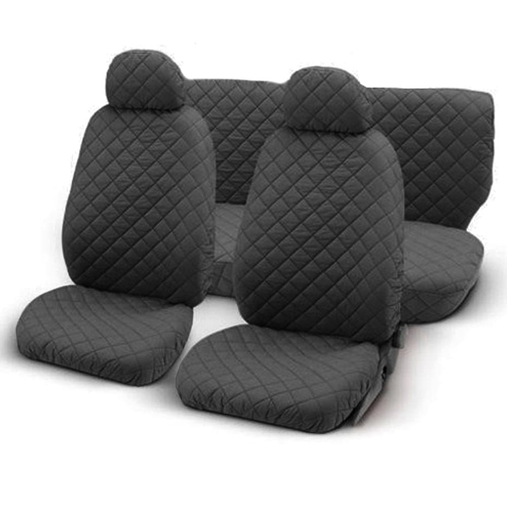 Lupex Shop trap_Gs Quilted cotton seat covers - deep grey