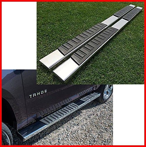 syppo 6" Running Boards Fit 99-17 Chevy Silverado GMC Sierra 1500 2500 3500 EXT Cab Cab Double Cab/Extended Cab (Nerf Bars | Side Steps | Side Bars) Stainless Steel Nerf Bars Silver