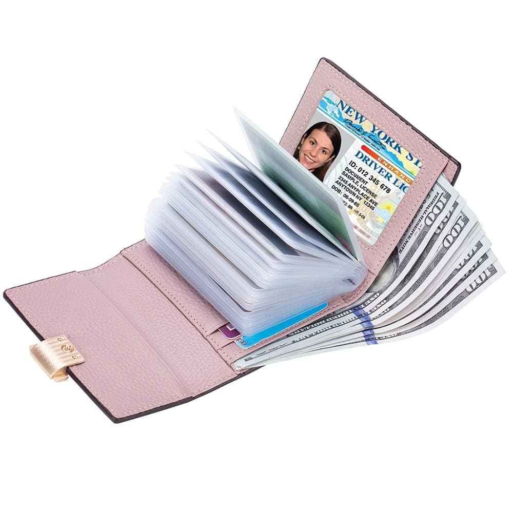 KinBin Womens Wallets Small Rfid Blocking Credit Card Holder PU Leather 24 Card Wallet Women