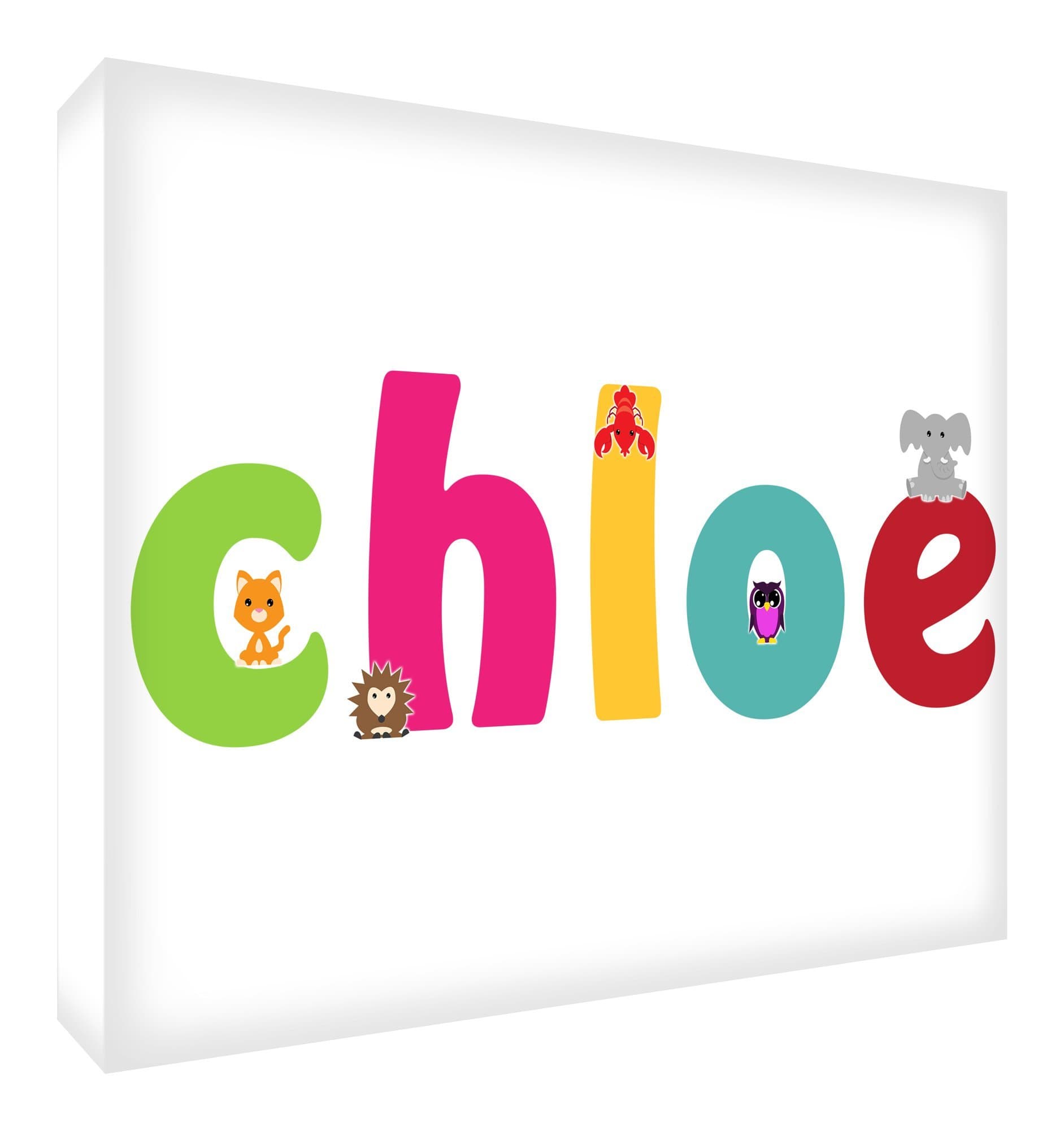 Feel Good Art Diamond Polished Keepsake/Token, Cute Illustrations and Personalised with Girl's Name (10.5 x 7.4 x 2 cm, Small, Chloe)