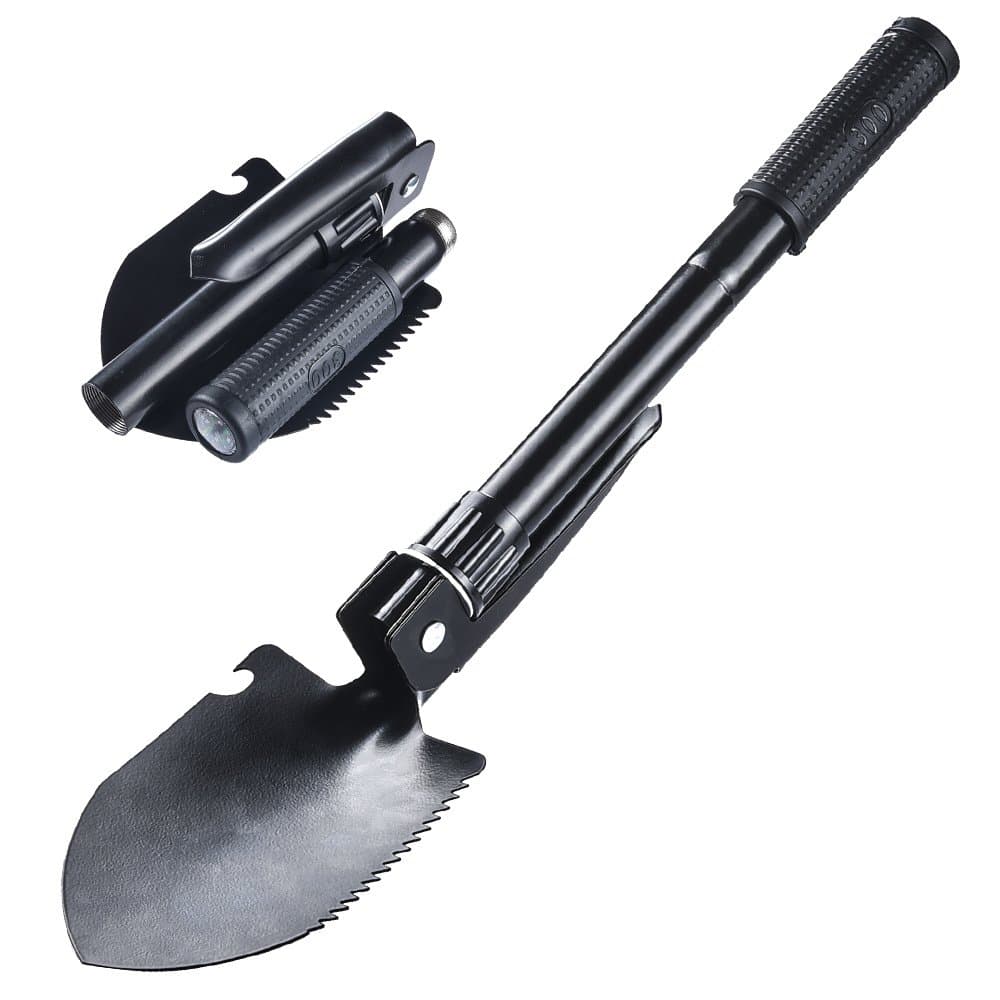 HWeggo Military Folding Shovel Multi-function Folding Spade for Survival Camping, Hiking, Trekking, Gardening,Fishing Outdoor Activity