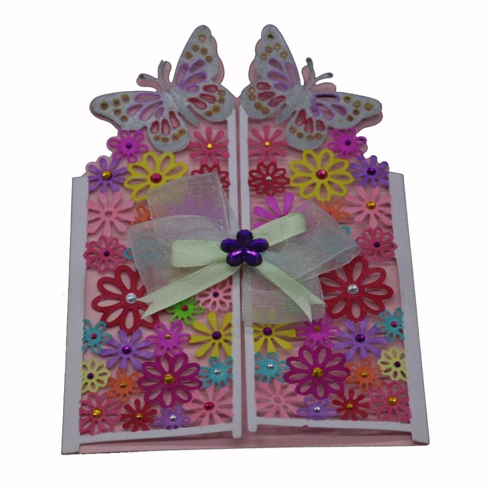 Wokee New Cutting Dies DIY Flower Heart Metal Dies Scrapbooking Album Paper Card Art Craft Decorations (Multicolor F)