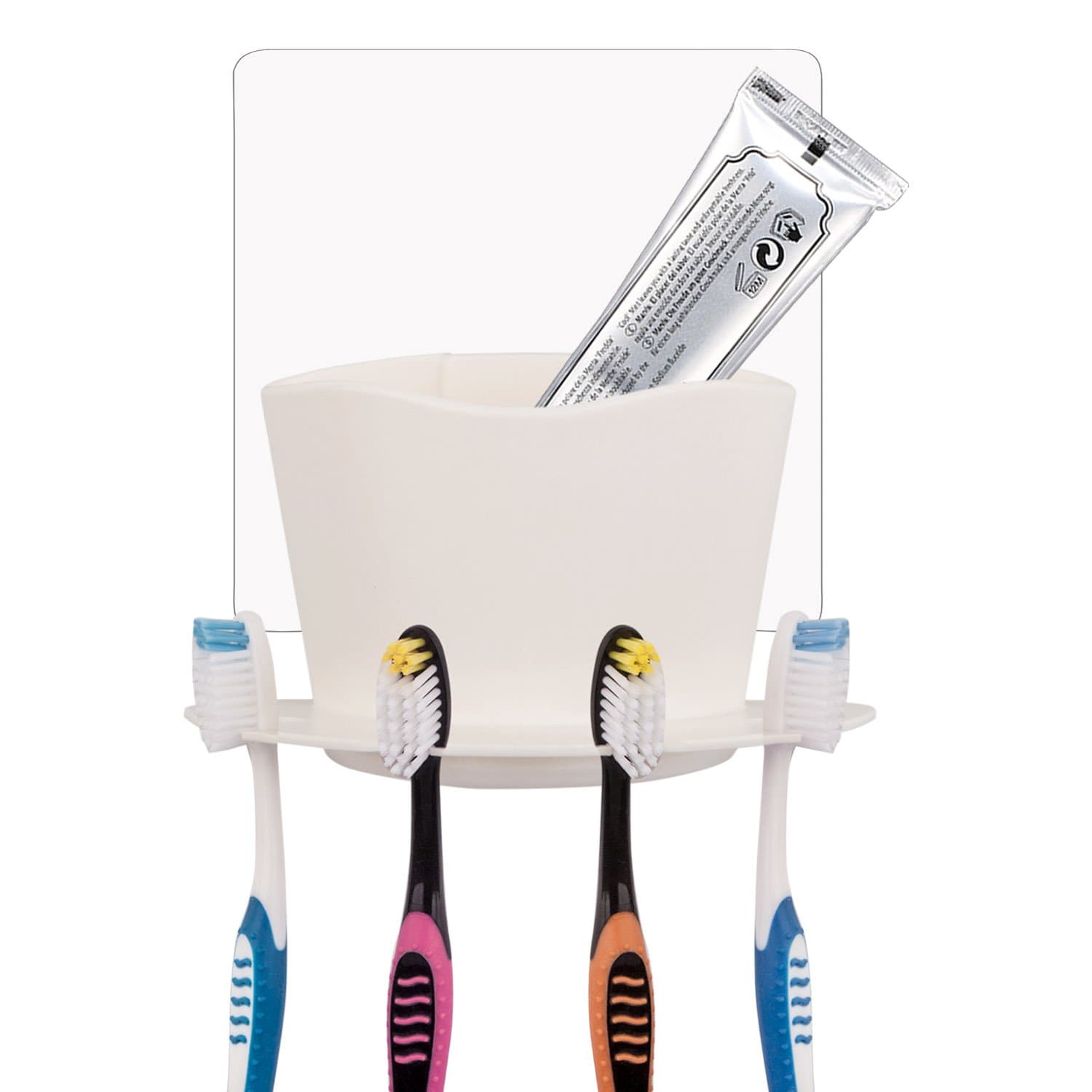 Kinsky Toothbrush Holder, Toothpaste Holder Wall Mounted with Self Adhesive for Bathroom