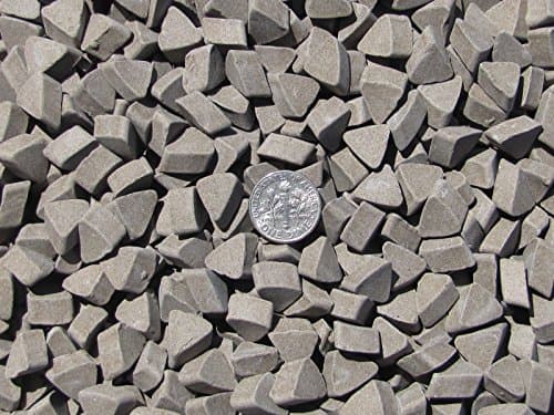 4 Lb. 3/8" X 1/4" Abrasive Triangle (DF) dense fast-cut Aggressive Fast Cutting Ceramic Porcelain Tumbling Tumbler Tumble Media