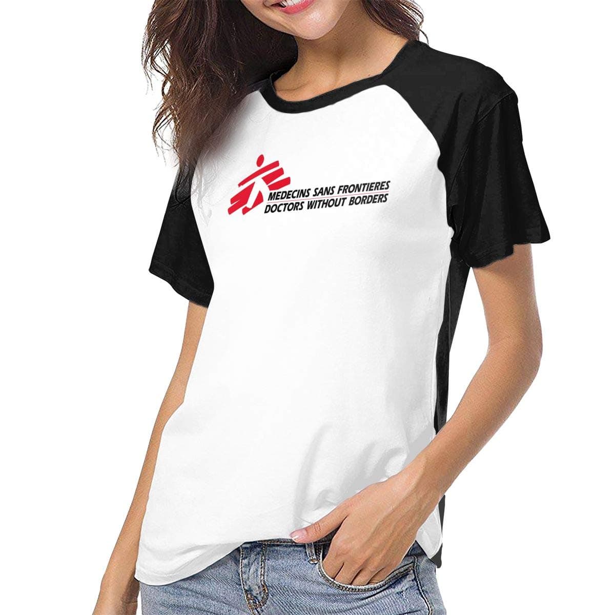 Womens Baseball Tee Crew Neck T-Shirt Doctors Without Borders