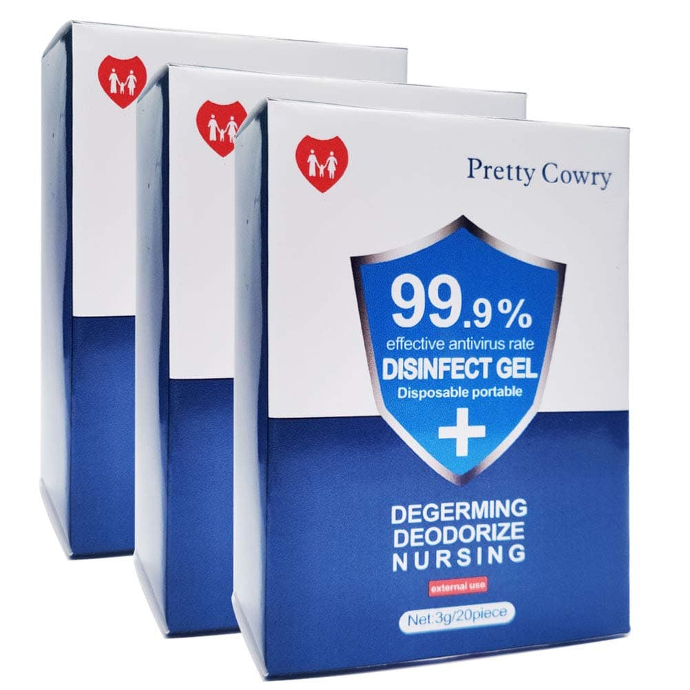 ROUSHUN (20 Count * 3 Pack) No-Rinse Liquid Disposable Hand Sanitizer Soap Travel Portable Suitable Hand Wash Gel, Extra Gentle for Sensitive Skin 20 Count (Pack of 3)