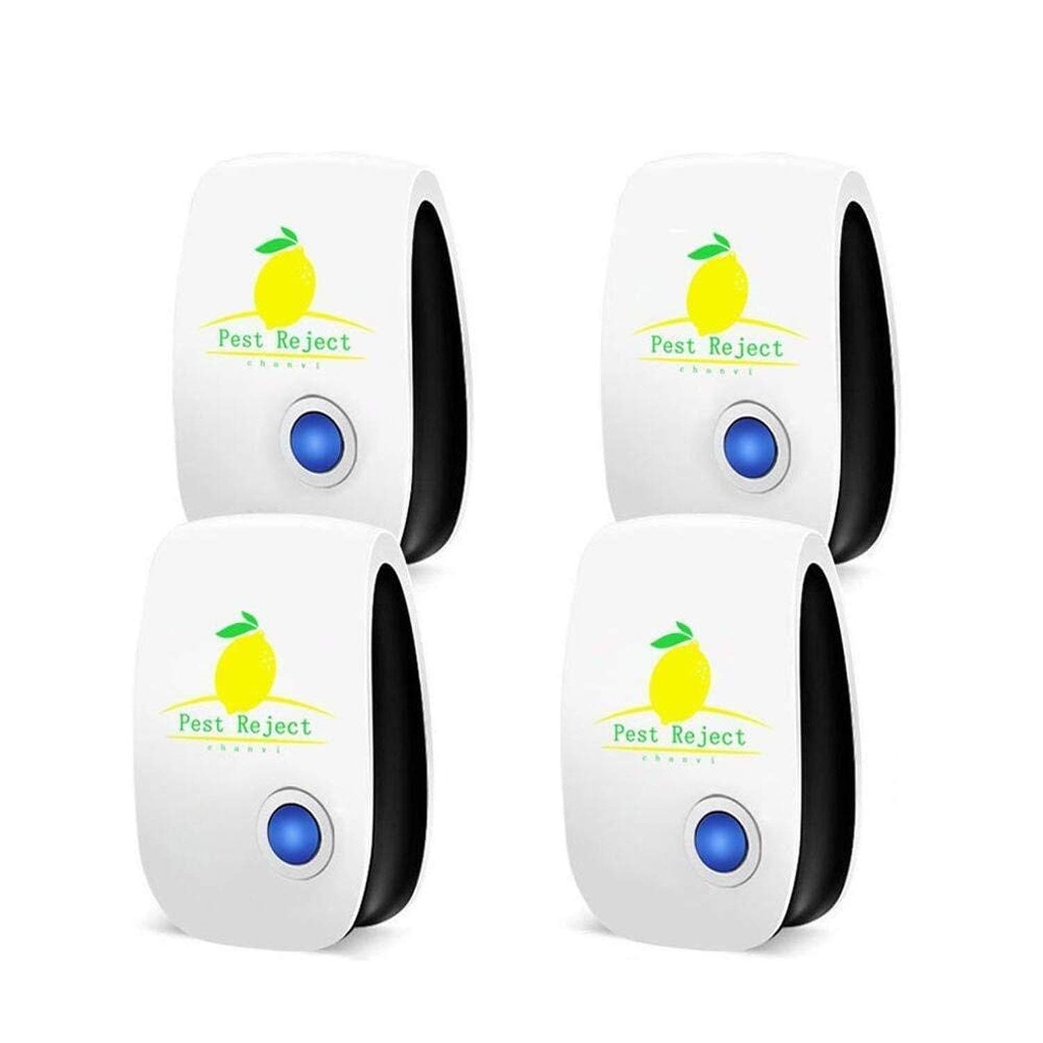 Ultrasonic Electro Magnetic Natural Indoor Pest Control (4 Pack) -Electronic Plug In Repellent for Insects, Roaches , Flies, Ants, Spiders, Mice, Bugs, Non-toxic, Environment-friendly, Humans & pets safe