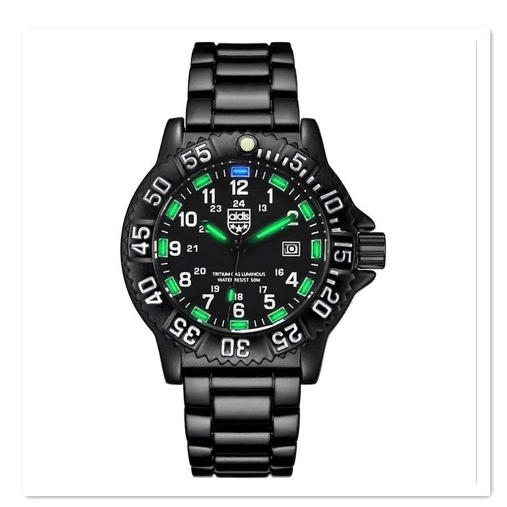 liuxuan Waterproof Luminous Outdoor Multi-Function Men'S Quartz Watch Green Light