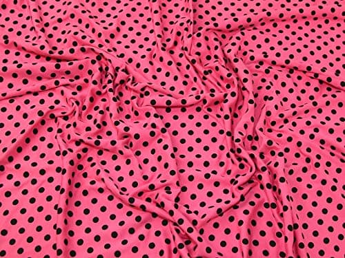 Lady McElroy Viscose Jersey Knit Fabric Black on Pink - per metre