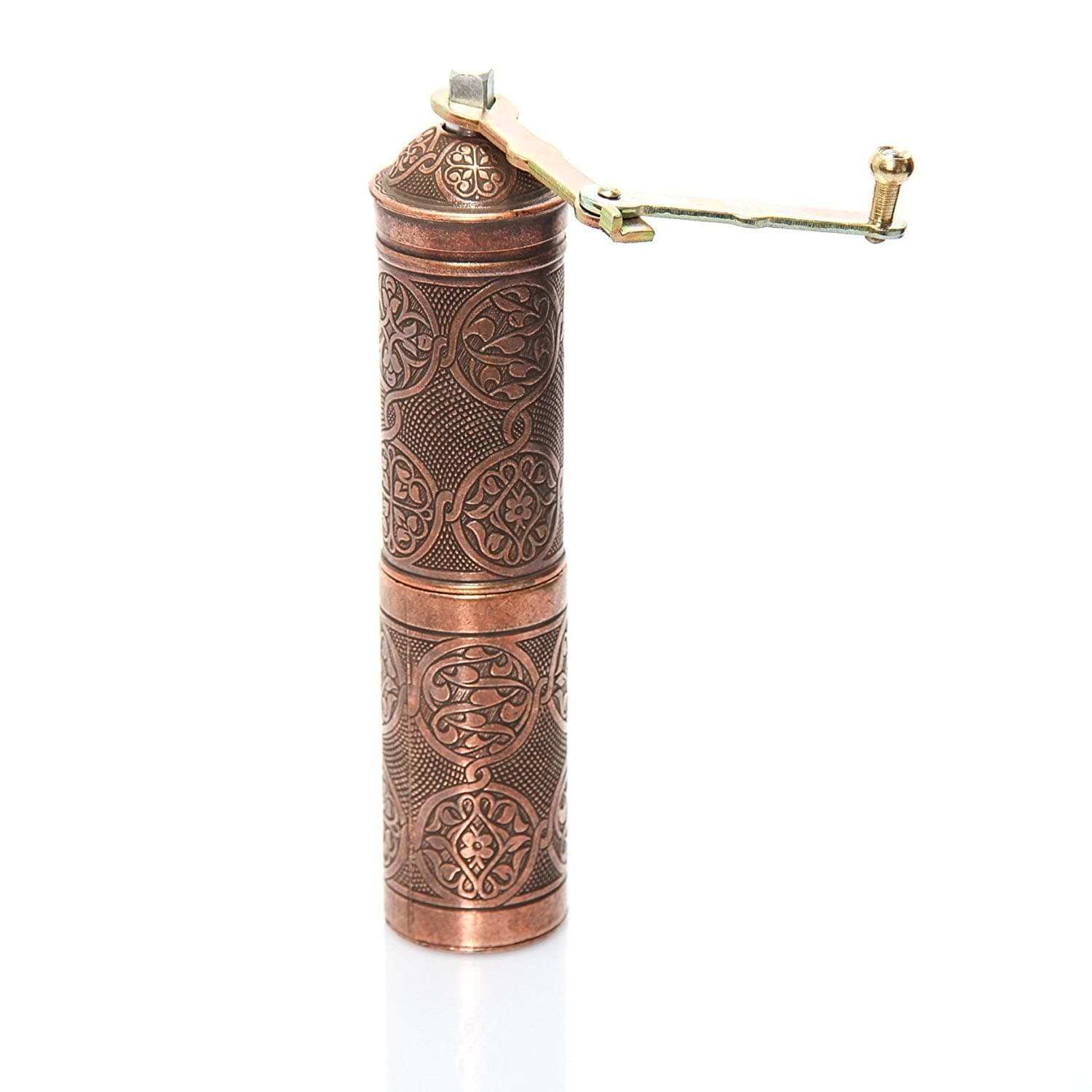 Turkish Handmade Copper Coffee Salt Pepper Spice Grinder Mill (22cm, Copper)