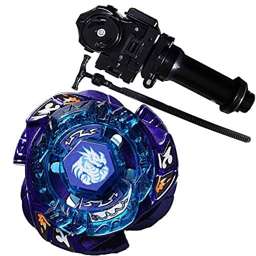 High Performance Fight Master BB-128(BB128) Metal Fury 4D Omega Dragonis 85XF Top Toy ZERO-G/4D System Gyro + Power Launcher (Black Ruler) +Grip Complete Set Game Toys