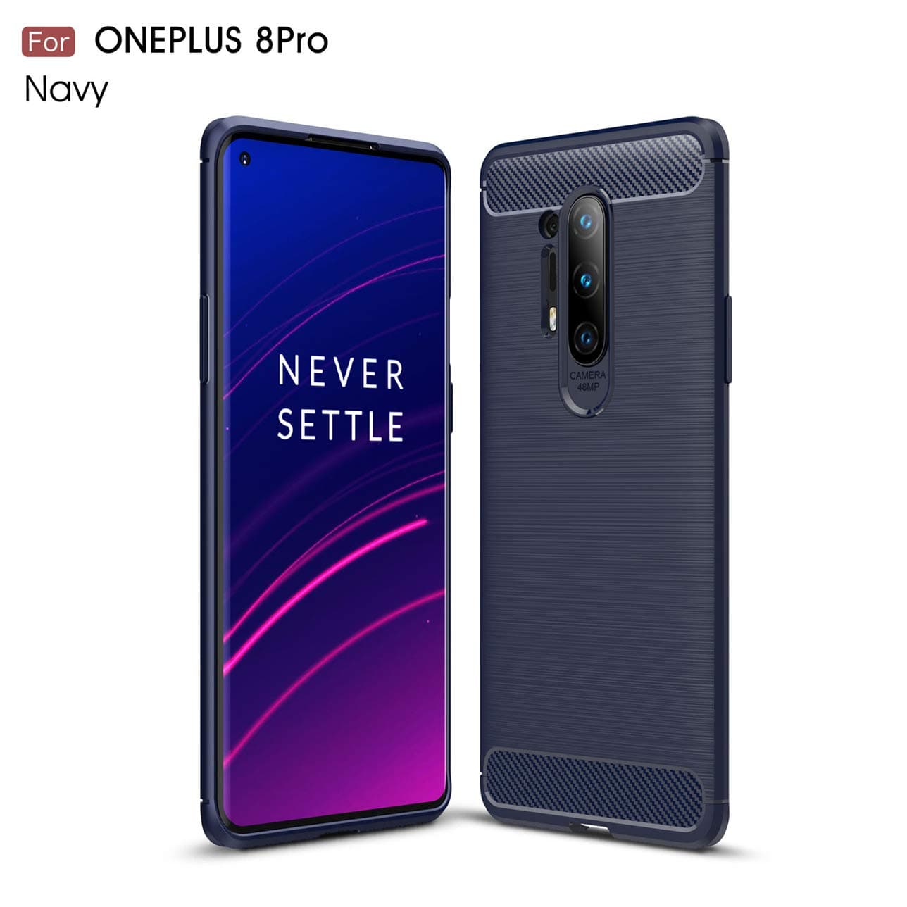 OnePlus 8 Pro Case,Silicone soft Cover,Shockproof Protection,durable Ultra thin Carbon fiber case,For OnePlus 8 Pro (Blue)