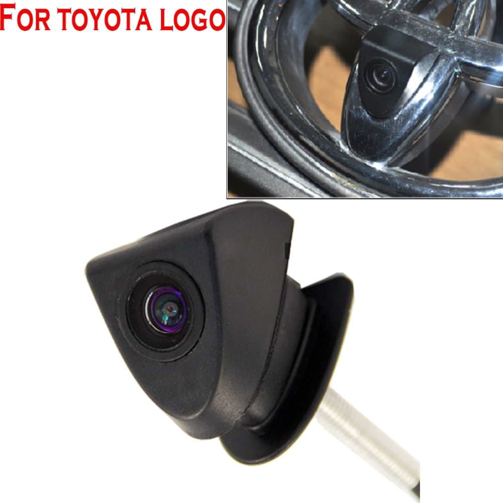 Vehicle-Specific Car Front View Logo Camera Built-in Front Camera Night Vision Parking Assistant System with Song CCD Waterproof IP67 Wide Degree (Middle), Black for Toyota RAV4 COROLLA CAMRY Prado Car Logo on Front