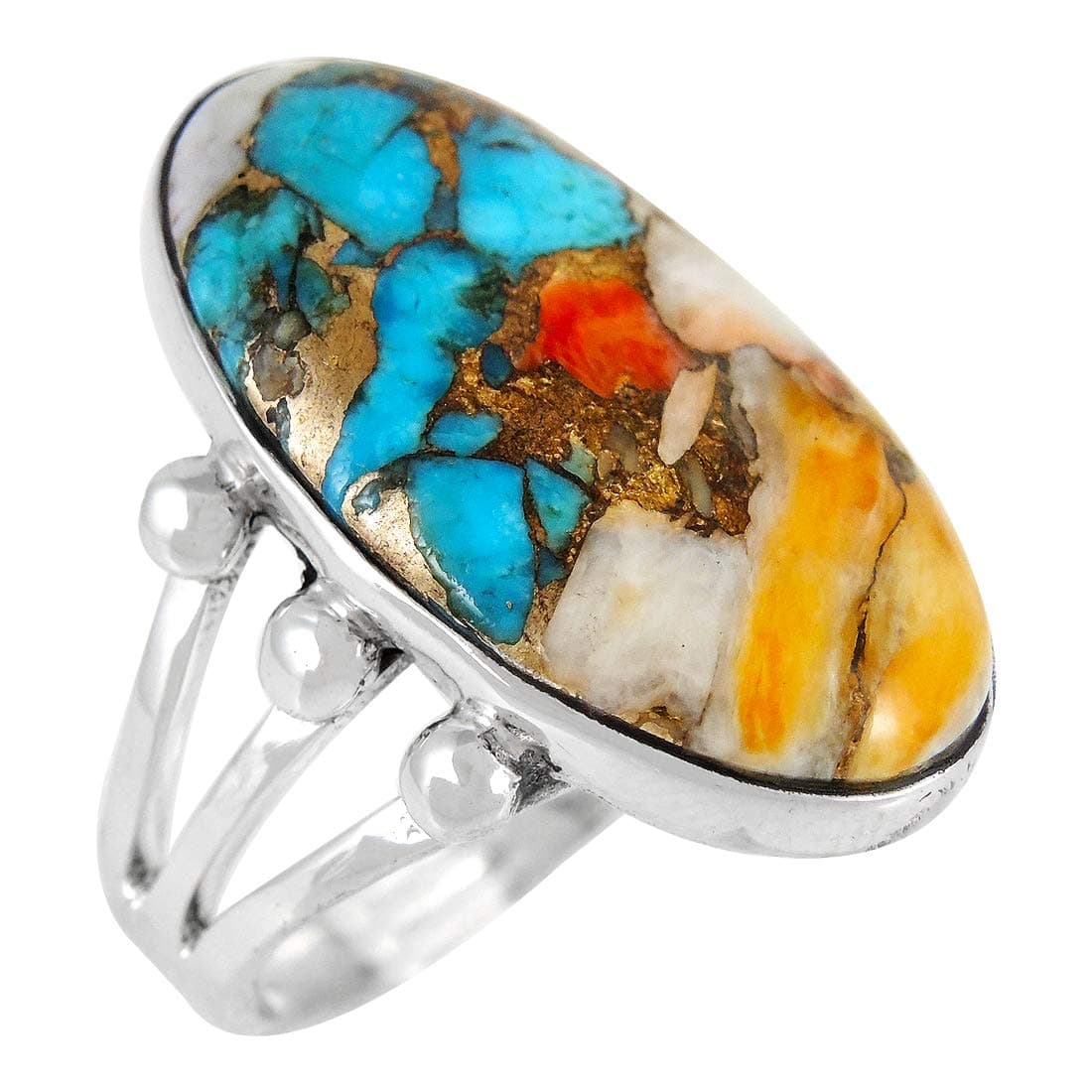 Spiny Oyster Turquoise Ring Sterling Silver (Pick Style)