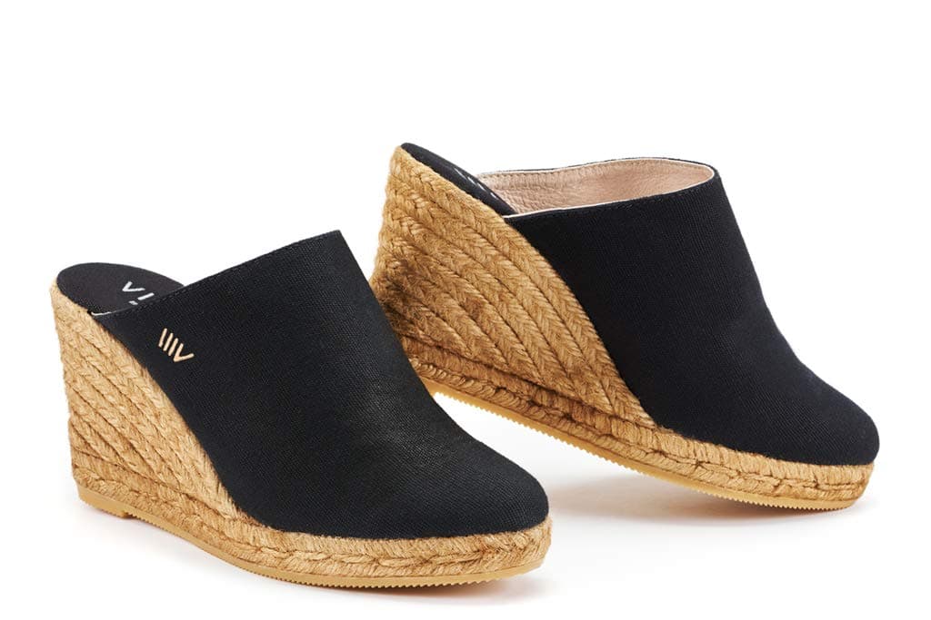 VISCATA Handmade in Spain Estreta 3" Clog, Soft Canvas, Slip-on, Closed Toe, Espadrilles Heel
