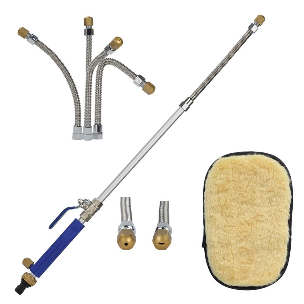 Extendable Hydro Jet Washer Wand - High Pressure Power Washer, Magic Power Water Hose Nozzle, Flexible Garden Watering Sprayer with Free Scrubbing Mitt for Car Wash and Window Washing