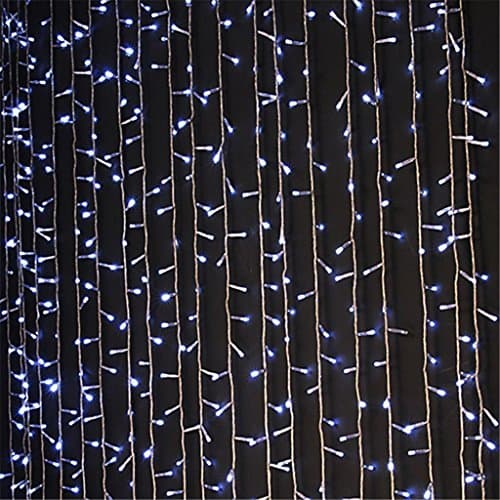 24V Safe 19.6ft x 9.8ft 8 Modes 600LEDs Cool White Fairy Curtain Light for Christmas Halloween Wedding Party Backdrop Deco (cool white) …