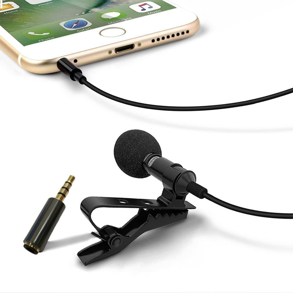 ashina Lavalier Microphone, Mic Microphone Professional Design with 1 Adapter for Apple Products iPhone and Android Smartphone