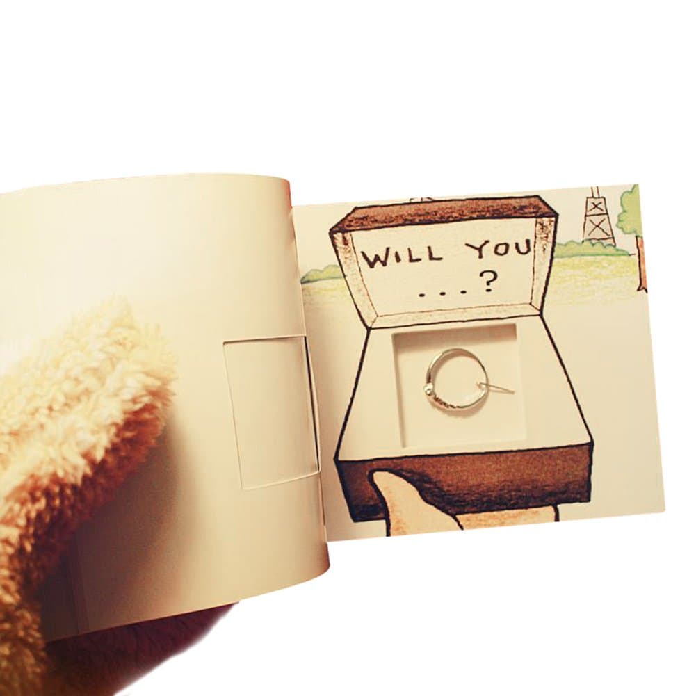 Frjjthchy Creative Cartoon Flip Book Ideal Gift for Girlfriend Hide The Ring