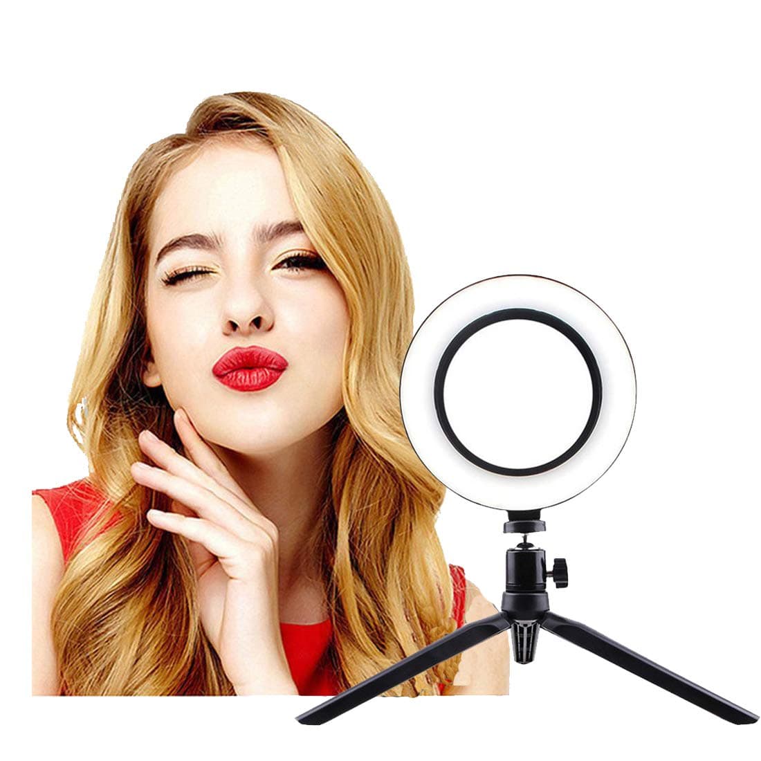 Idomeo Video Live Stream Makeup Photography Dimmable LED Selfie Ring Light with Stand