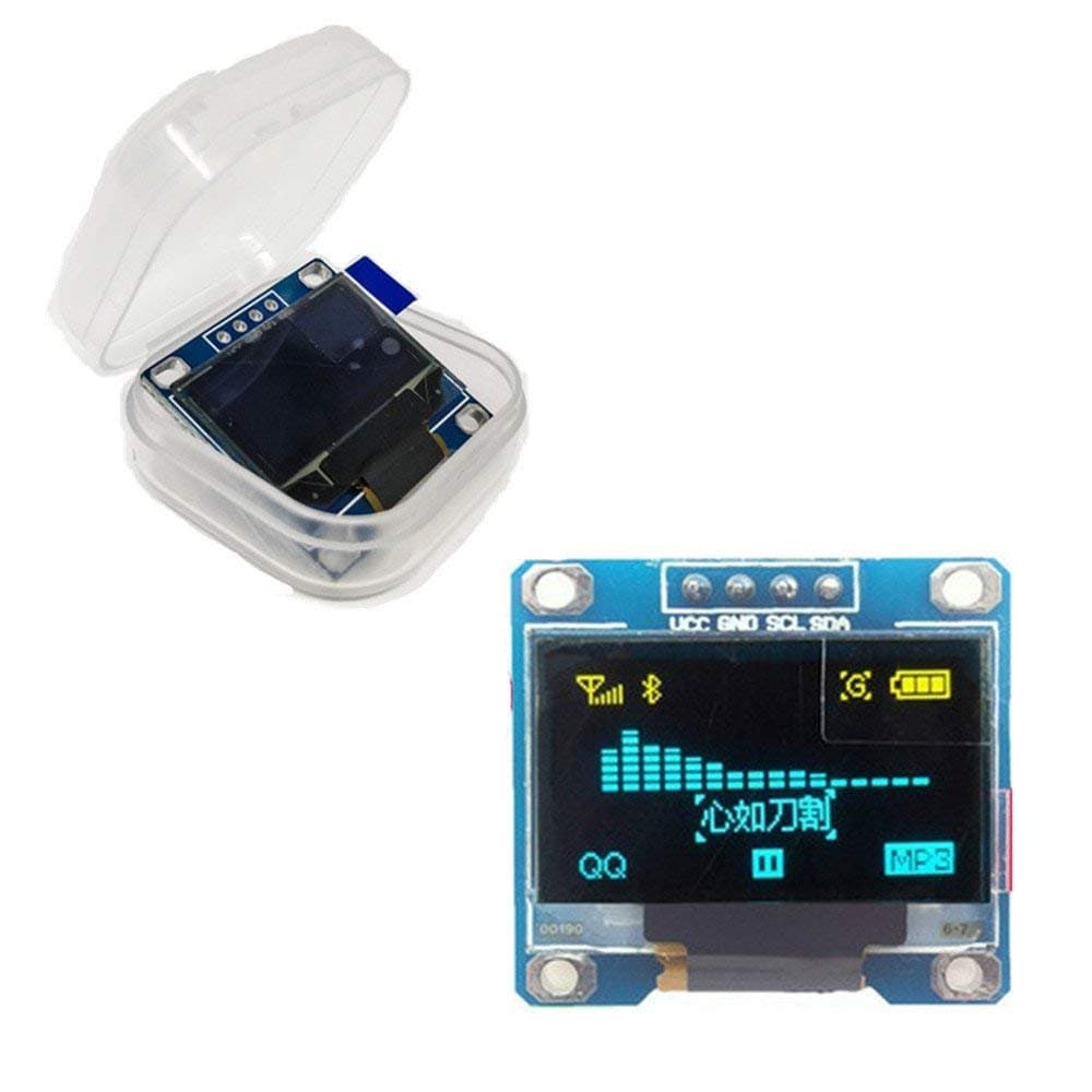 HWAYEH 0.96" Inch Yellow Blue White I2c IIC Serial OLED LCD LED Module 12864 128X64 for Arduino Display Raspberry PI 51 Msp420 Stim32 (Yellow&Blue)