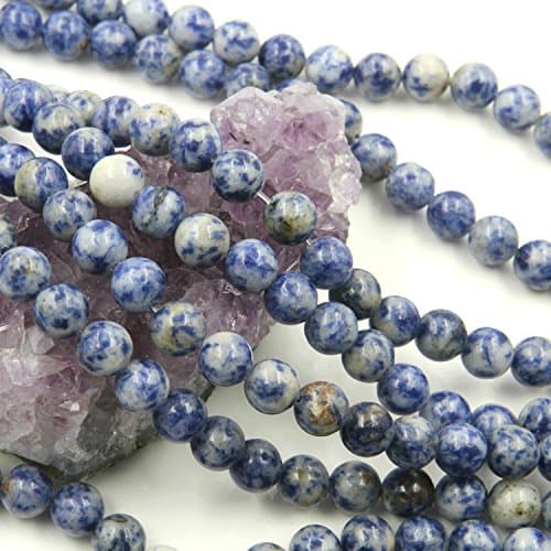 48 pcs 8mm Blue Spot Jasper (N) Loose Spacer Beads Round 15.5 inch Strand