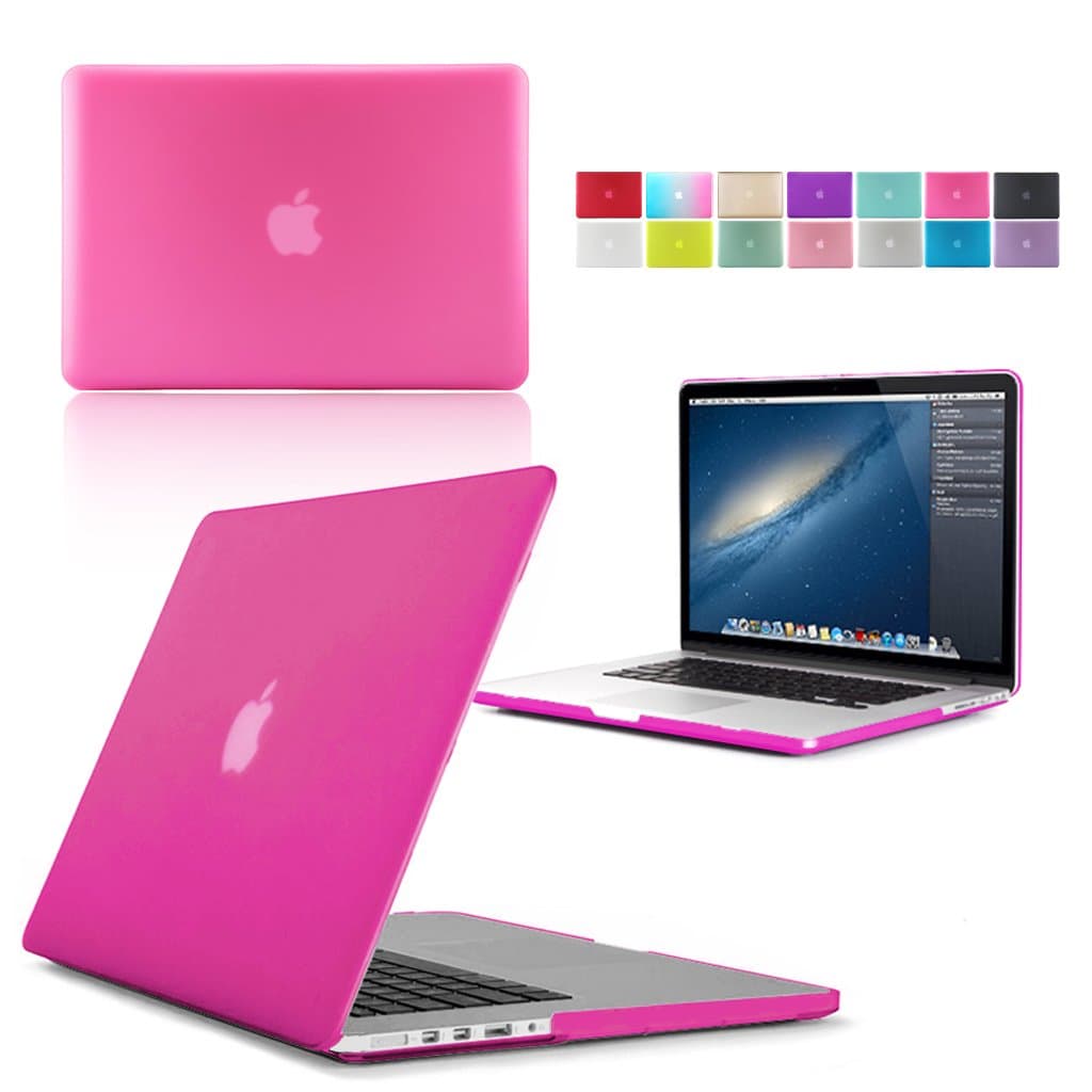 LOVE MY CASE / NEW HOT PINK Rubberized See-Through Hard Case Cover for Apple Macbook Pro with RETINA DISPLAY (13-inch = Models: A1502 / A1425) (15-inch = Models: A1398) (will NOT fit 2017/2018 Pro with/without Touch Bar or standard MacBook Pro with Internal CD/DVD Rom) PLEASE CHECK YOUR MACBOOK PRO MODEL NUMBER BEFORE ORDERING.