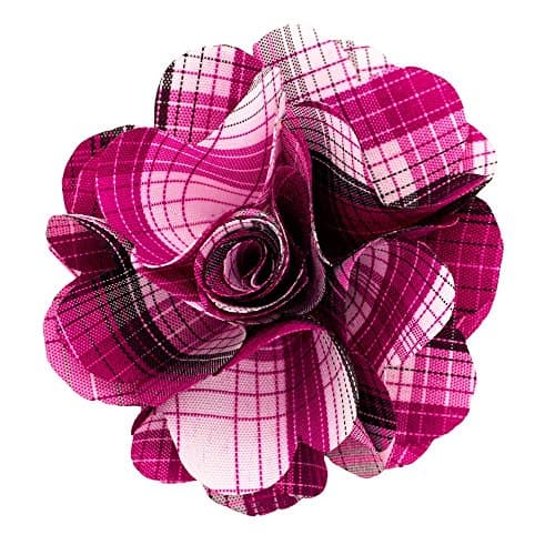 Men's Plaid Flower Lapel Pin