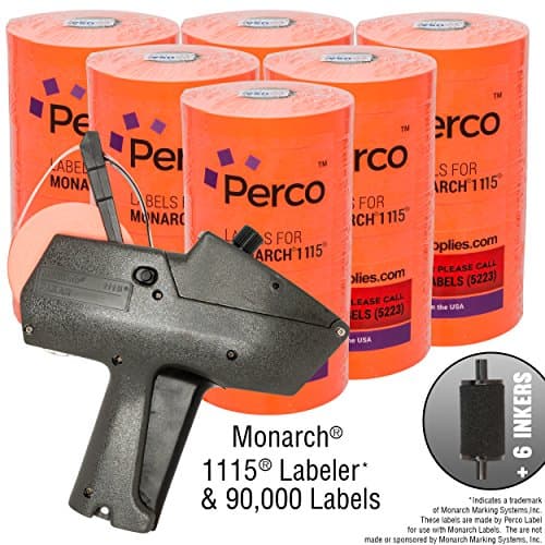 Monarch 1115 Price Gun with Labels Value Pack: Includes Monarch 1115 Pricing Gun, 90,000 Fluorescent Red Pricemarking Labels